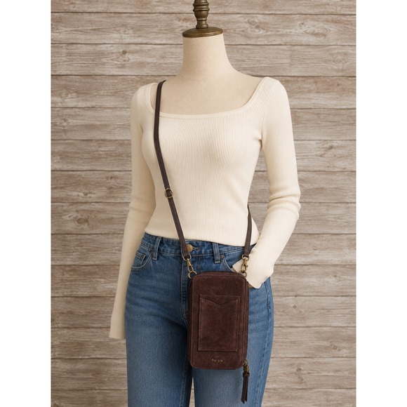The Sak Handbags - The Sak Chocolate Brown Suede Crossbody‎ Bag